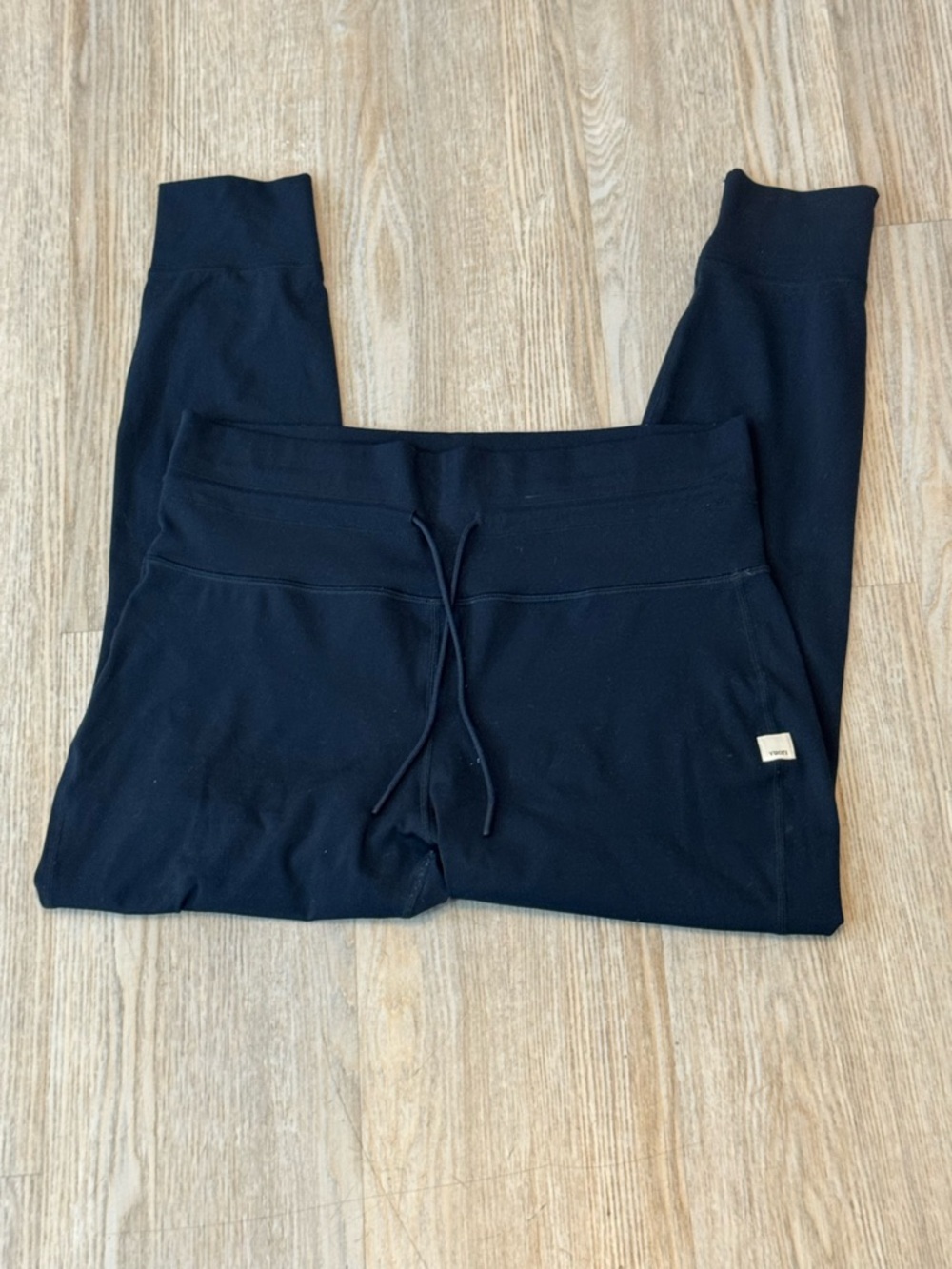 Vuori Daily Form Navy Blue High Rise Activewear Drawstring Leggings Size Large - Picture 2 of 7